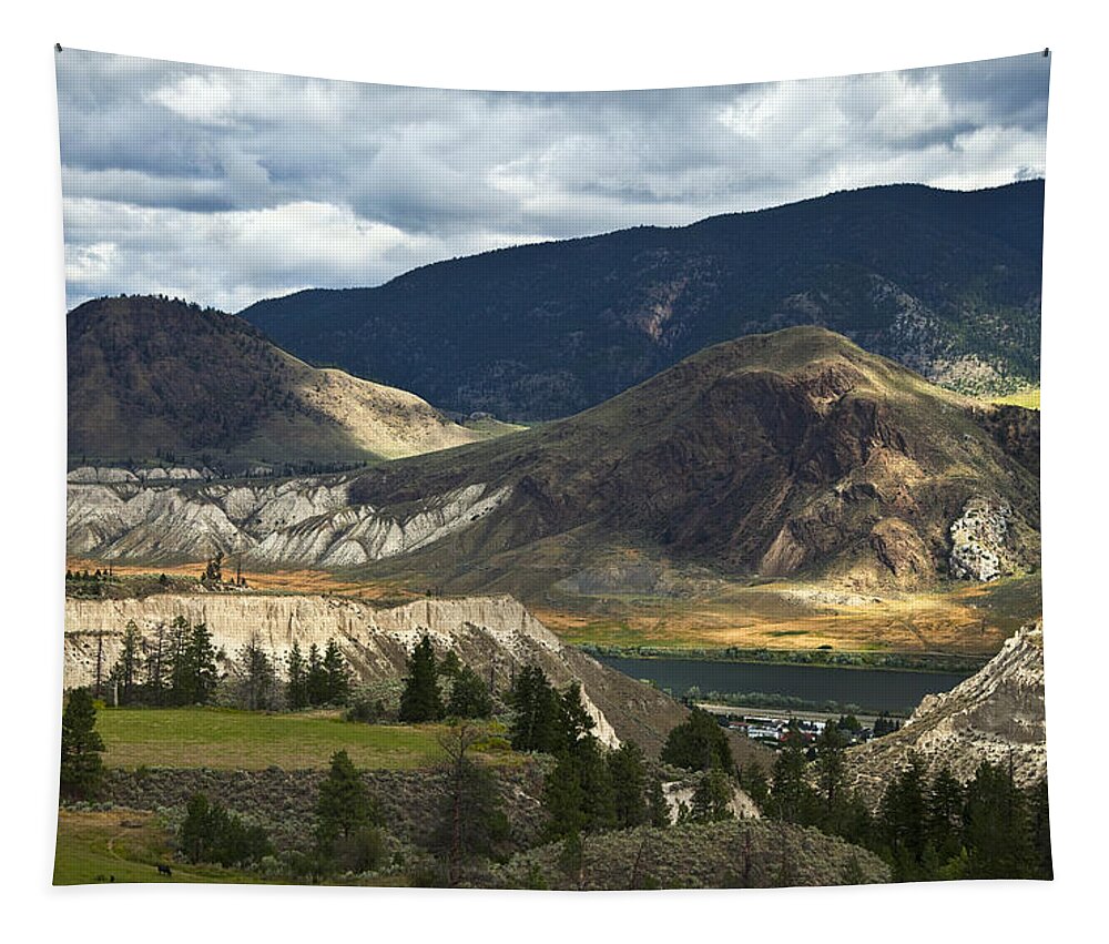 Landscape Tapestry featuring the photograph Along The River by Theresa Tahara