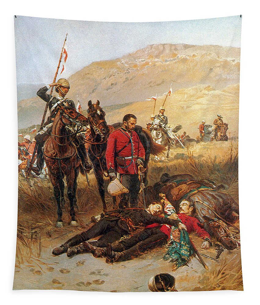 17th Lancers Tapestry featuring the photograph Anglo-zulu War, Battle Of Isandlwana #1 by Science Source