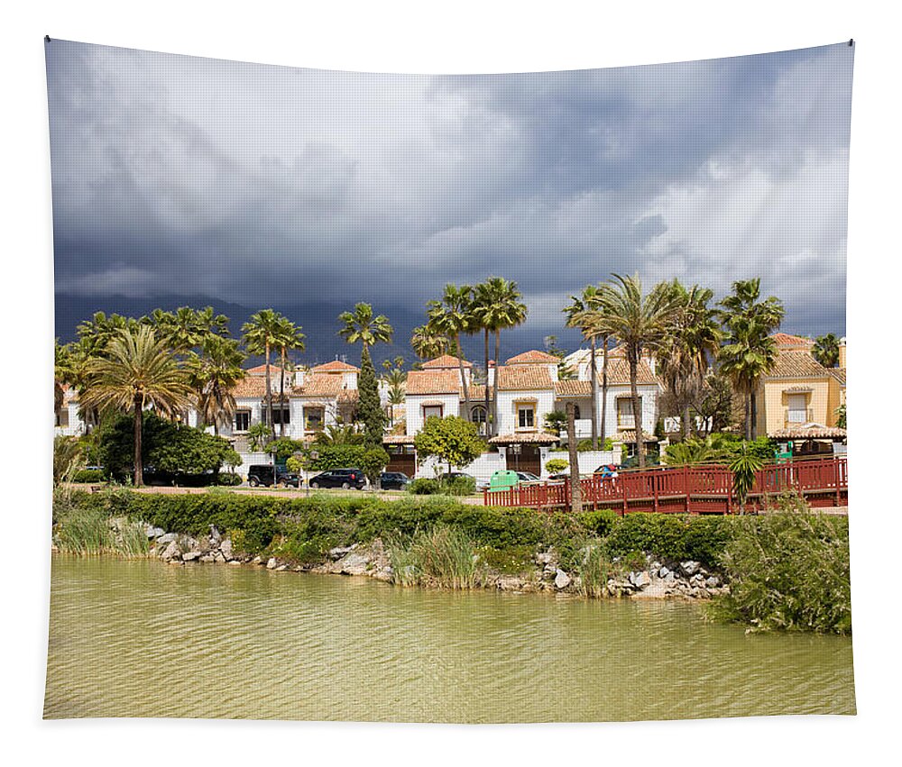 Condo Tapestry featuring the photograph Apartment Houses in Marbella #1 by Artur Bogacki