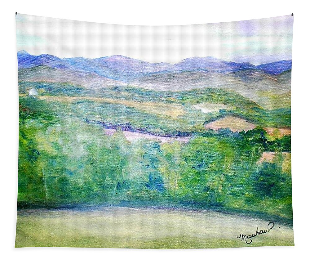Benson Tapestry featuring the painting Benson Vermont by Sheila Mashaw