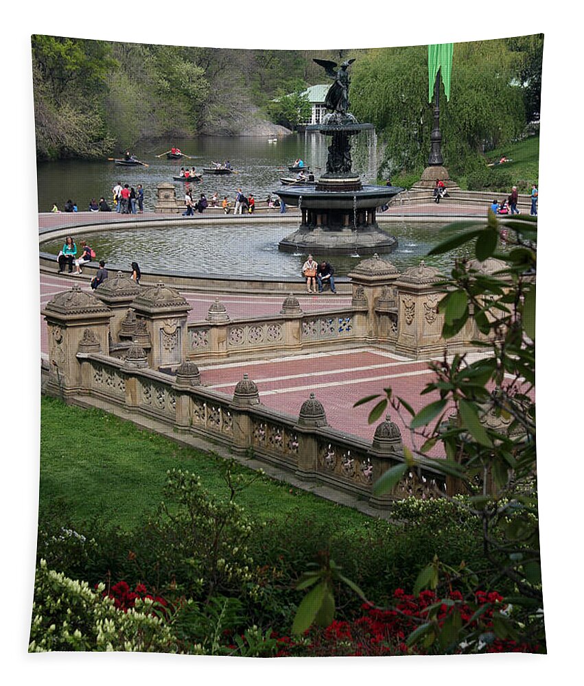 Bethesda Fountain Tapestry featuring the photograph Bethesda Fountain - Central Park NYC by Christiane Schulze Art And Photography