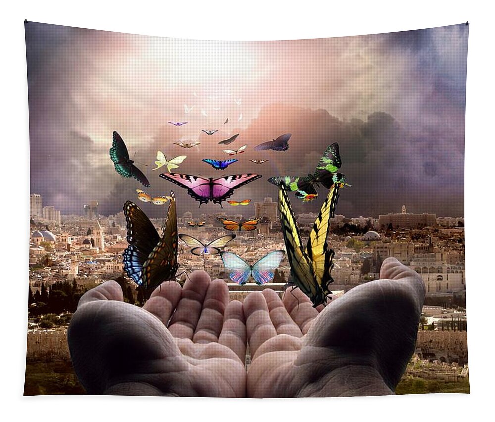 Israel Tapestry featuring the digital art Born Again Israel by Bill Stephens