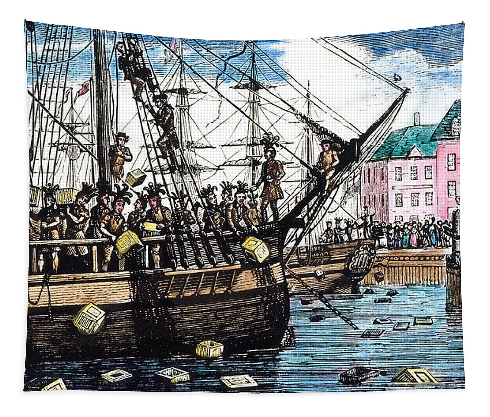 1773 Tapestry featuring the photograph Boston Tea Party, 1773 #1 by Granger
