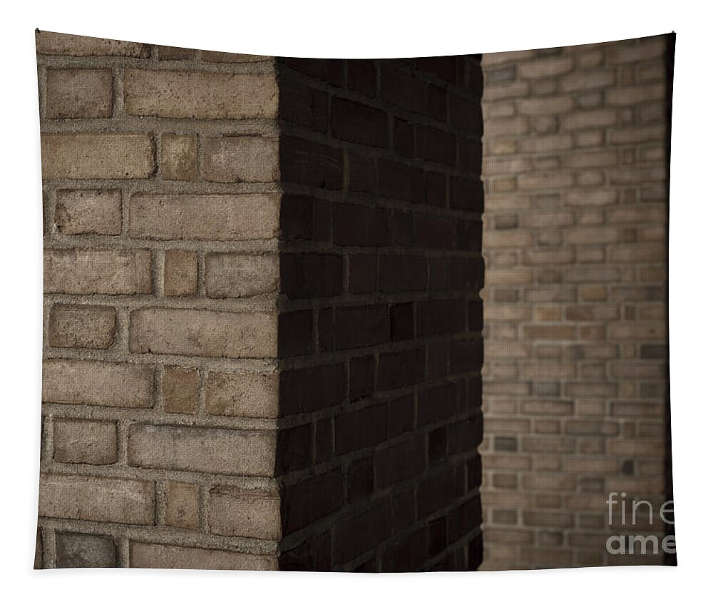Everett Train Station Tapestry featuring the photograph Brick Columns Abstract by Jim Corwin