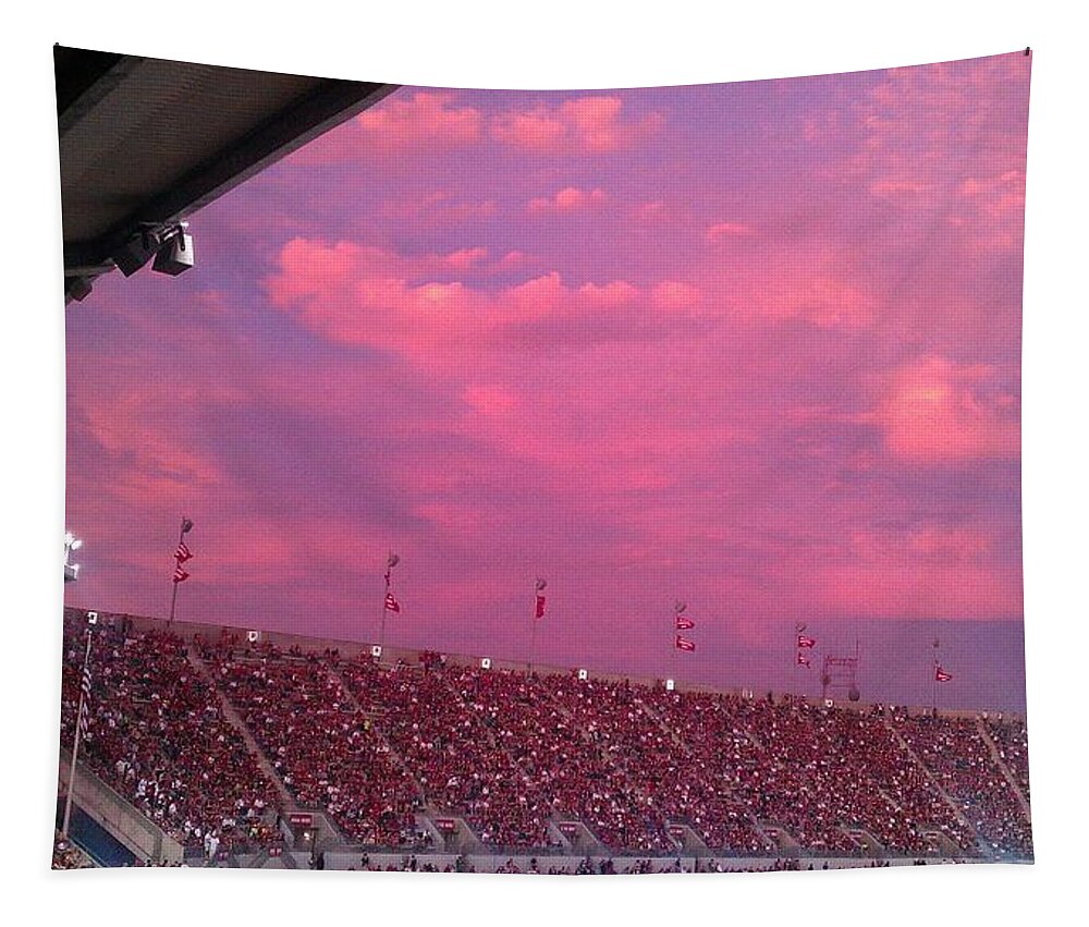 Dusk Tapestry featuring the photograph Bryant-Denny Painted Sky by Kenny Glover