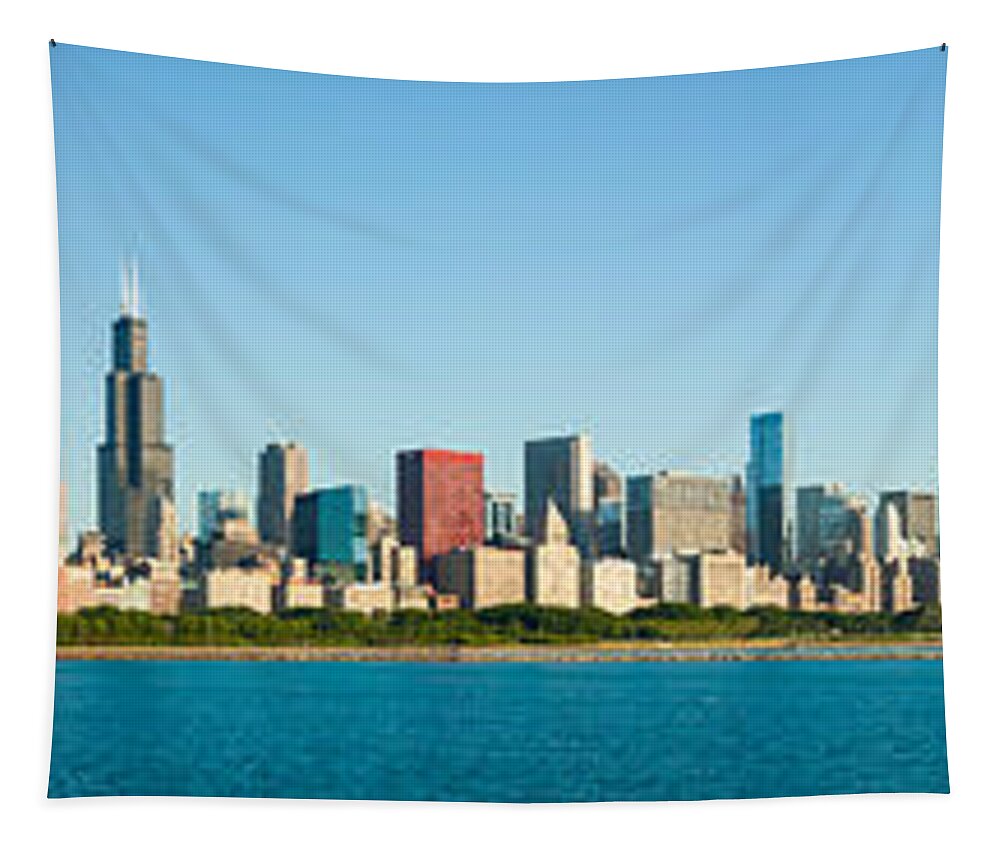 Chicago Skyline Tapestry featuring the photograph Chicago Lake Front #1 by Semmick Photo