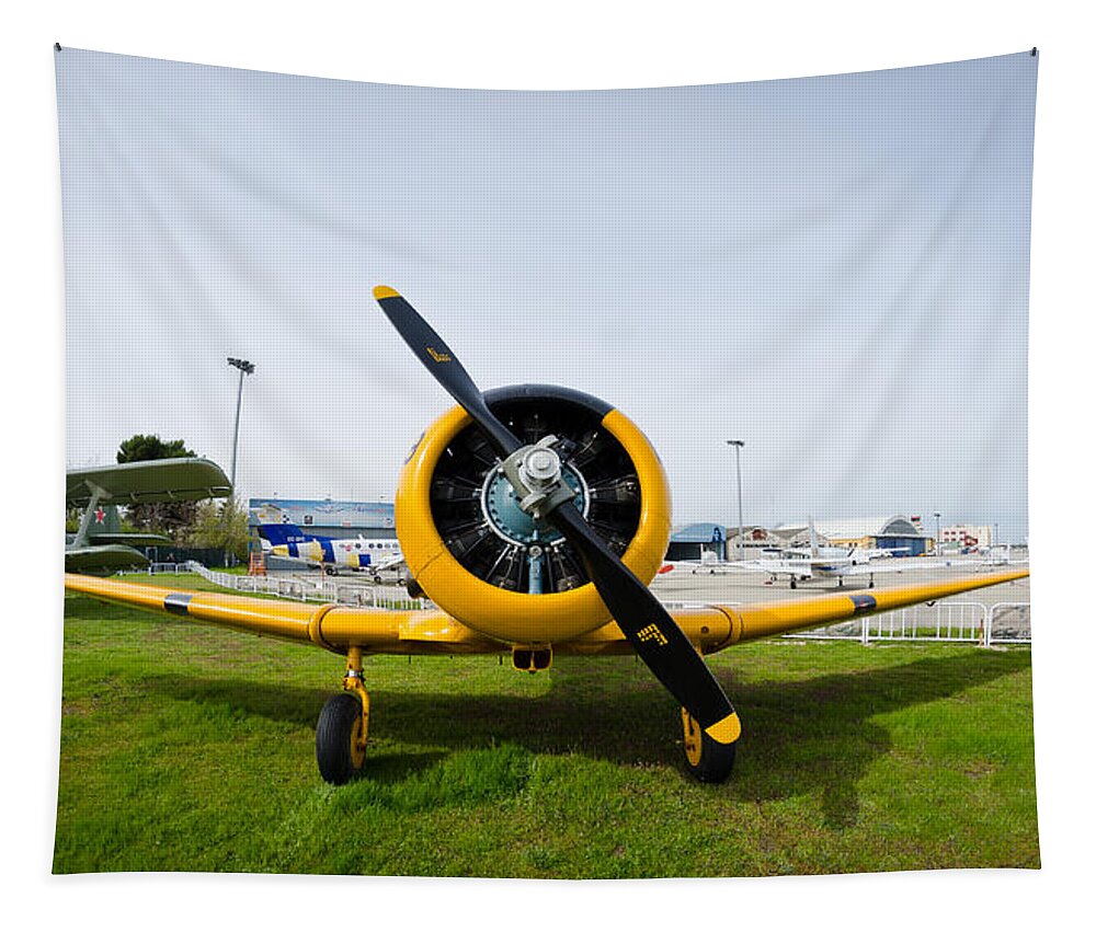 Cuatro Tapestry featuring the photograph North American T-6 Texan by Pablo Lopez