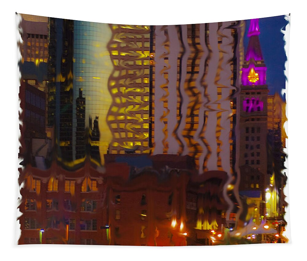 Denver Tapestry featuring the photograph Denver at Nite by Peggy Dietz
