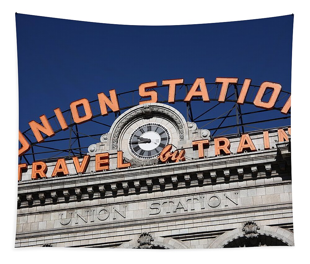 America Tapestry featuring the photograph Denver - Union Station #7 by Frank Romeo