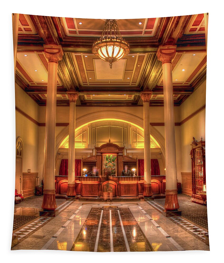Austin Tapestry featuring the photograph Driskill Hotel Check-in #1 by Tim Stanley