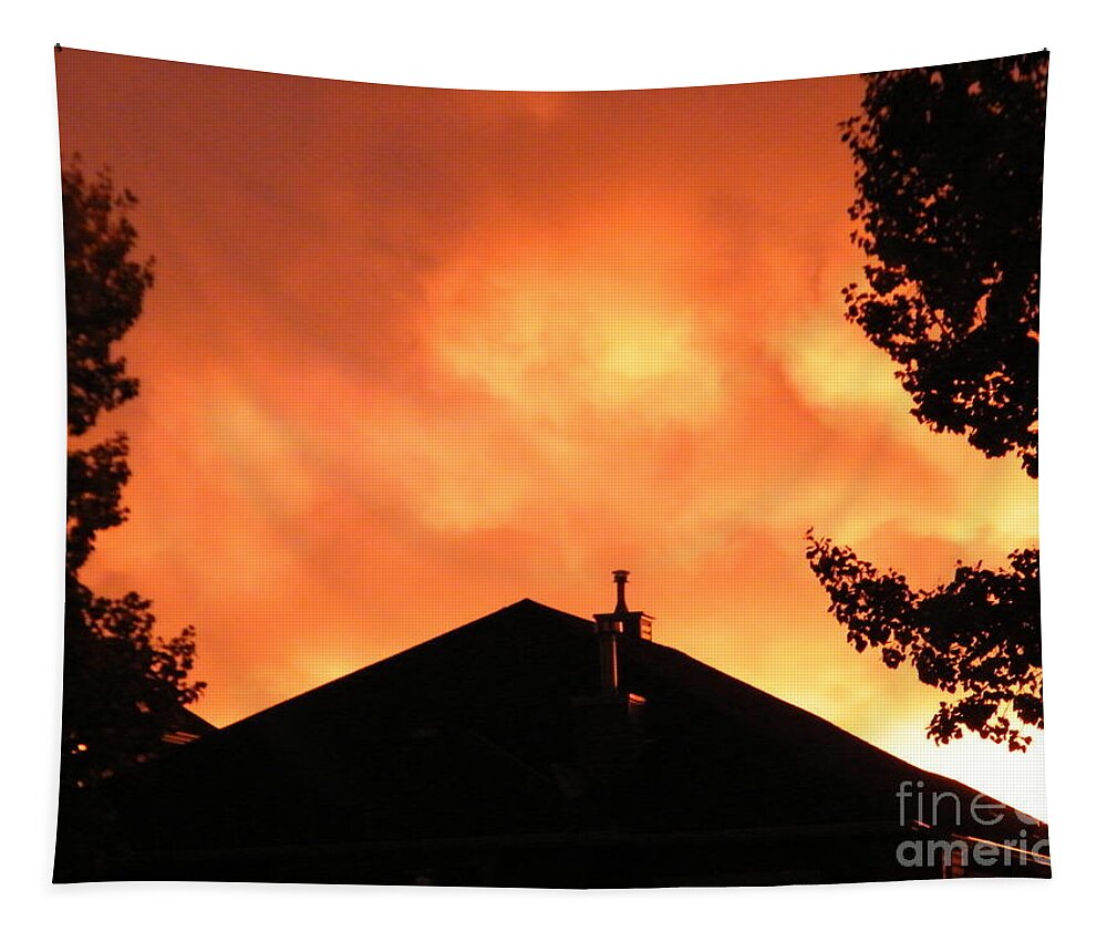 Sunrise Tapestry featuring the photograph Fire in the Sky #2 by Ann E Robson