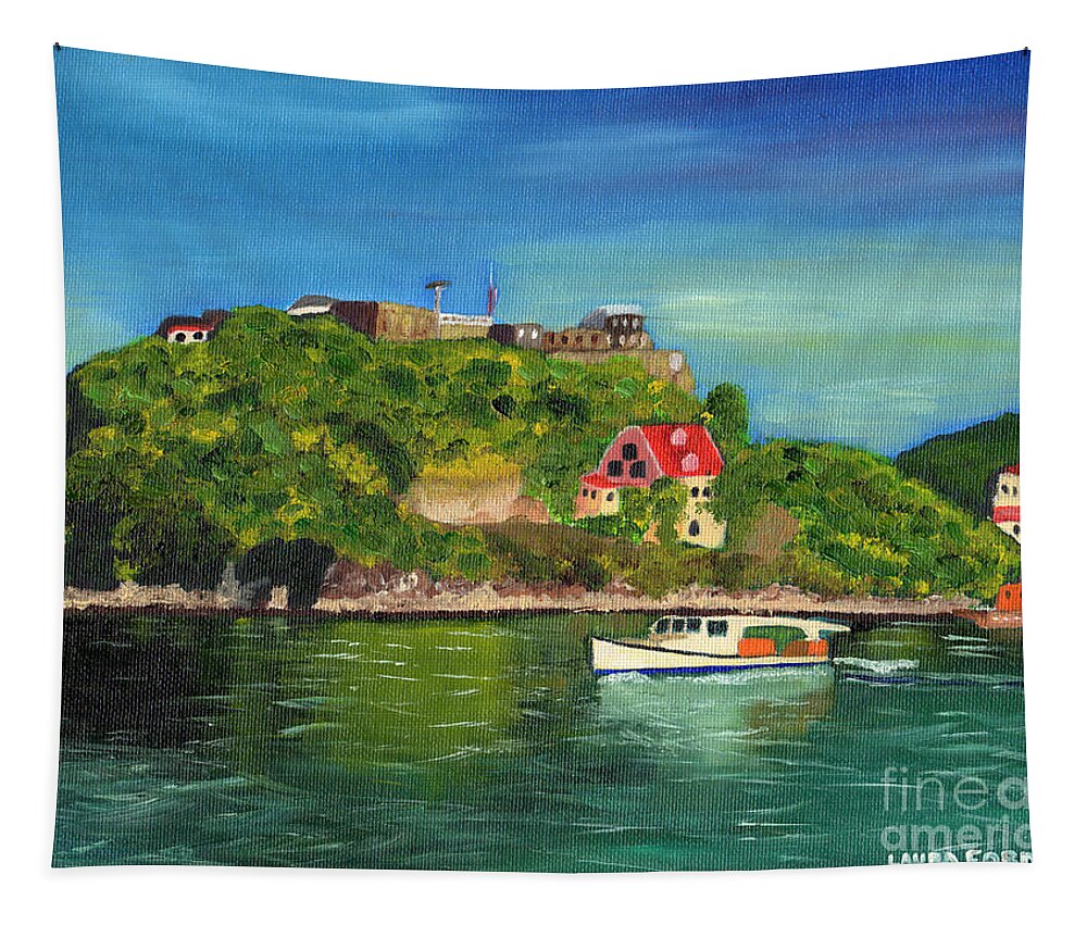Fort George Tapestry featuring the painting Fort George Grenada by Laura Forde