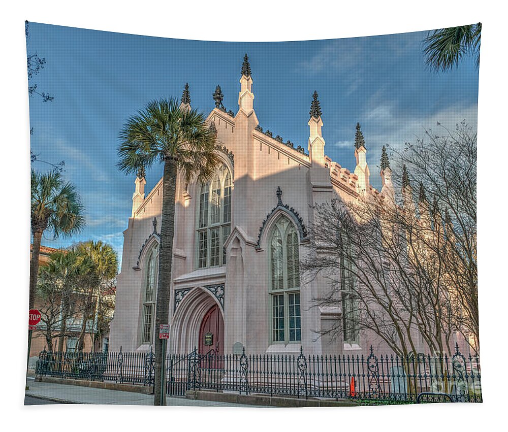 The Huguenot Church Tapestry featuring the photograph French Huguenot Church by Dale Powell