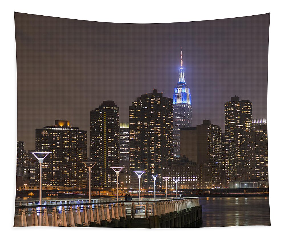 Empire State Building Tapestry featuring the photograph Gantry Nights #1 by Theodore Jones