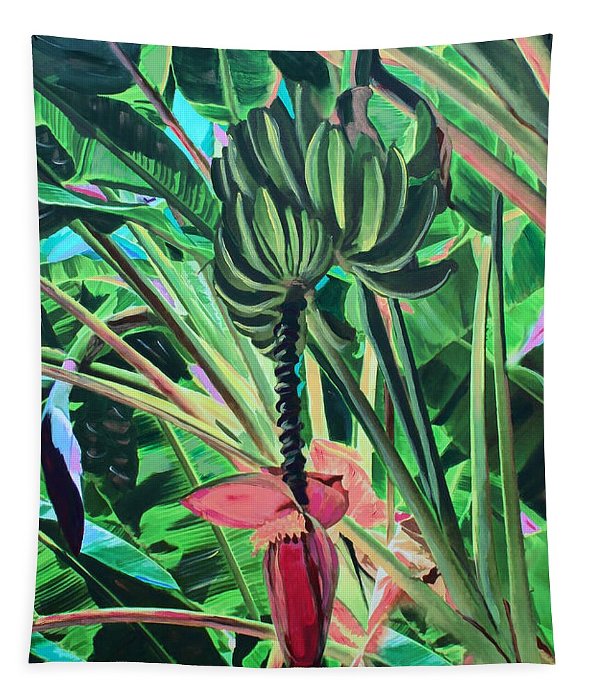 Bananas Tapestry featuring the mixed media Going Bananas by Deborah Boyd
