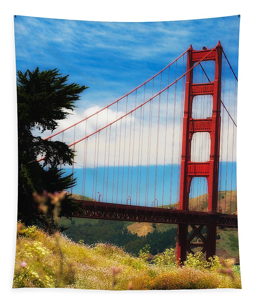 Architecture Tapestry featuring the photograph Golden Gate Bridge #1 by Raul Rodriguez