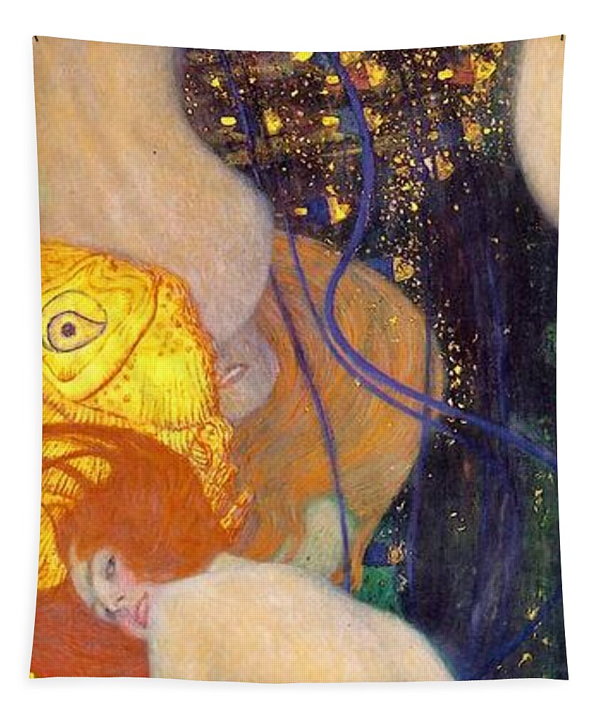 Gustav Klimt Tapestry featuring the painting Goldfish #1 by Gustav Klimt