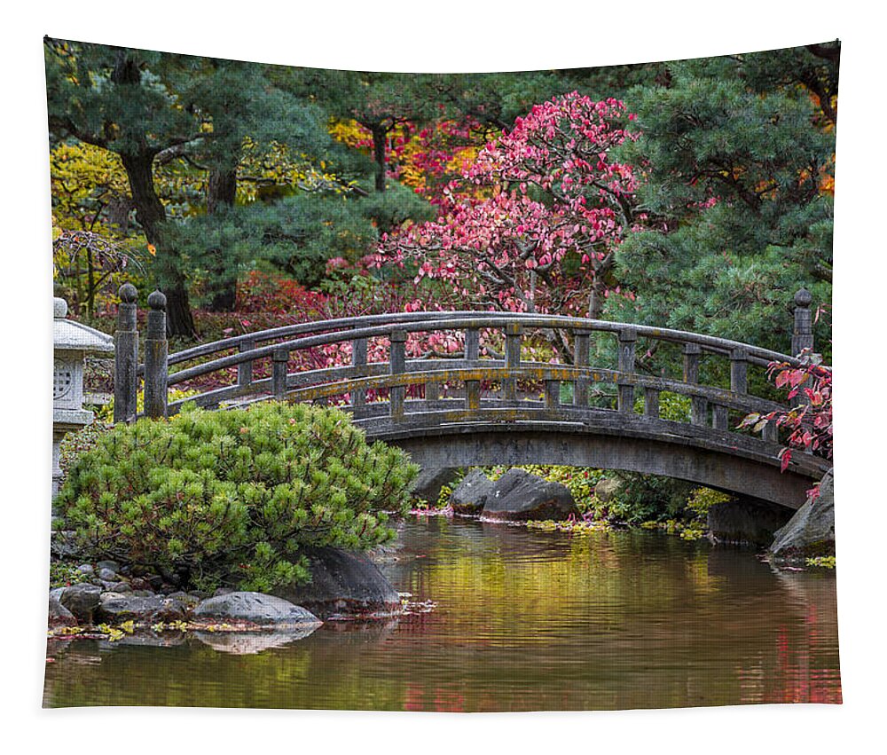 Japanese Gardens Tapestry featuring the photograph Japanese Bridge by Sebastian Musial