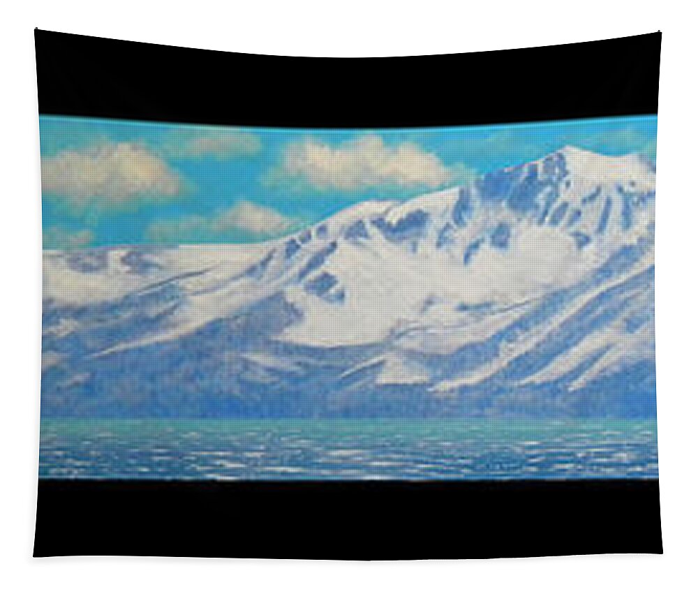 Lake Tahoe Tapestry featuring the painting Lake Tahoe After the Storm Triptych #1 by Frank Wilson