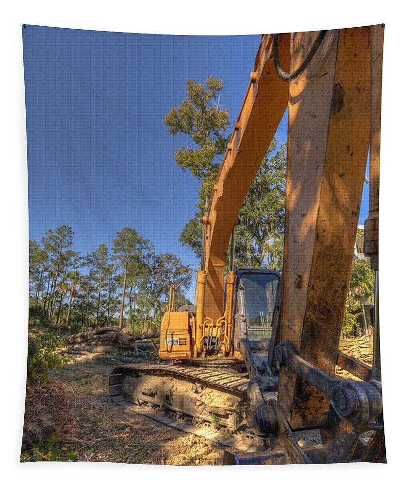 Construction Tapestry featuring the photograph Cat Excavator by Dale Powell