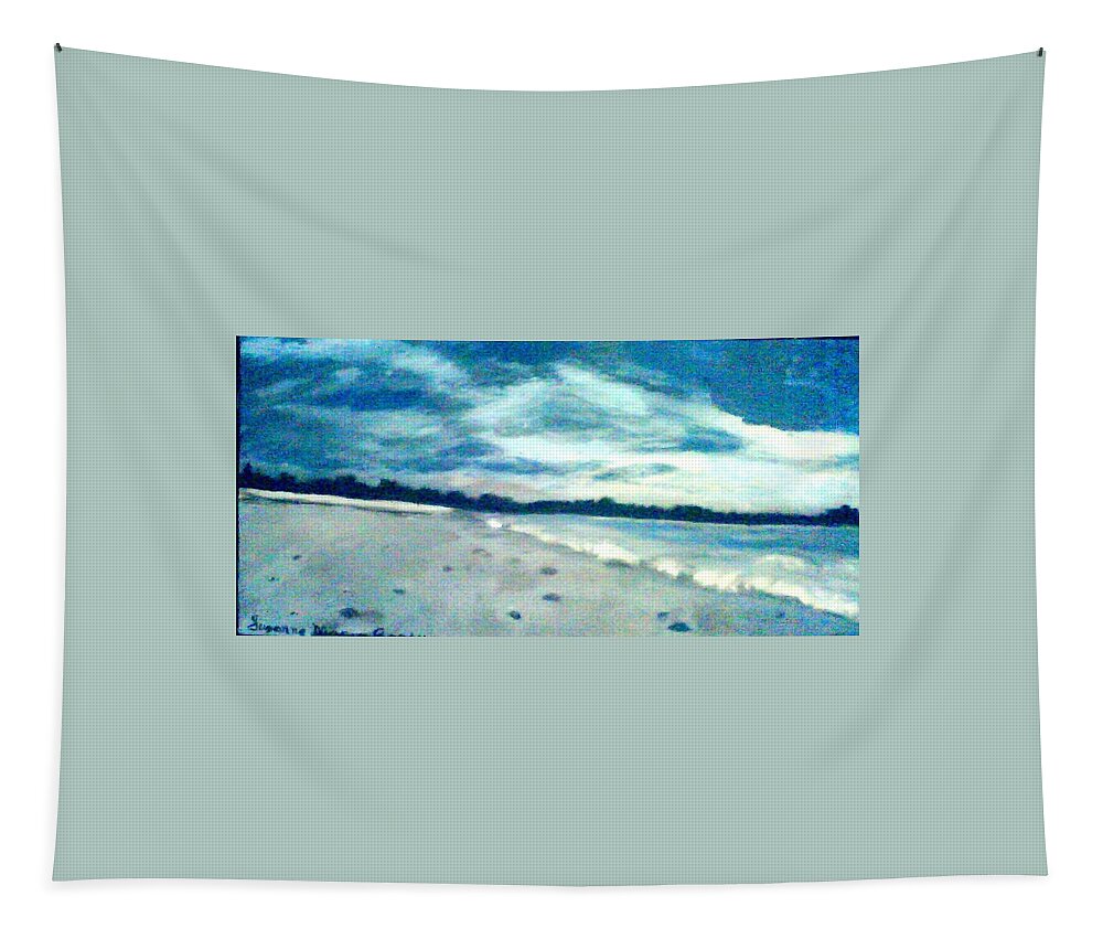 Florida Tapestry featuring the painting Lido Beach Evening by Suzanne Berthier