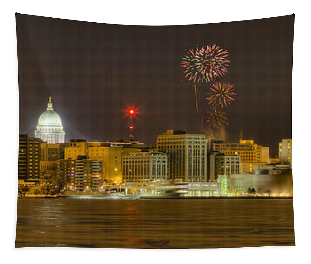 Capitol Tapestry featuring the photograph Madison New Years Eve by Steven Ralser