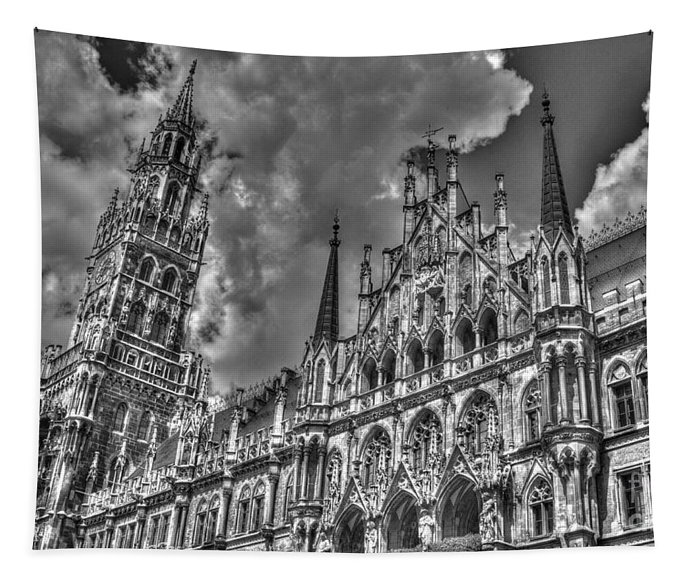 Marienplatz Tapestry featuring the photograph Marienplatz in Munich #2 by Joe Ng