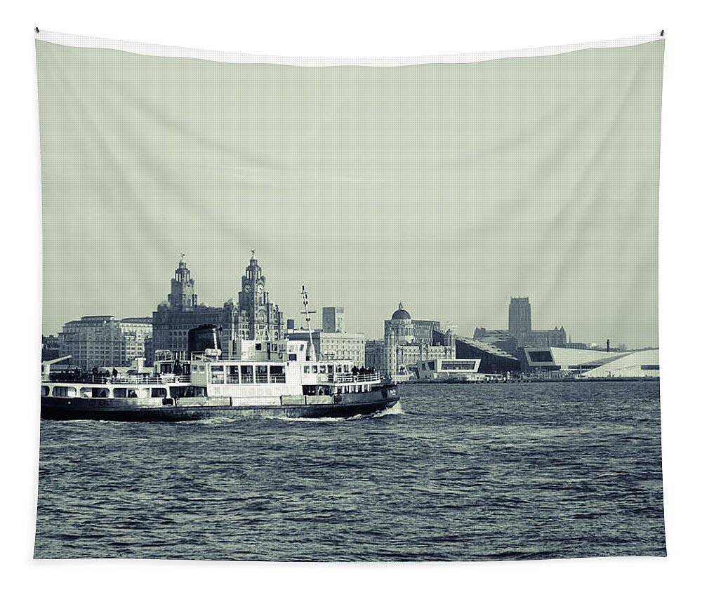 Liverpool Museum Tapestry featuring the photograph Mersey Ferry by Spikey Mouse Photography