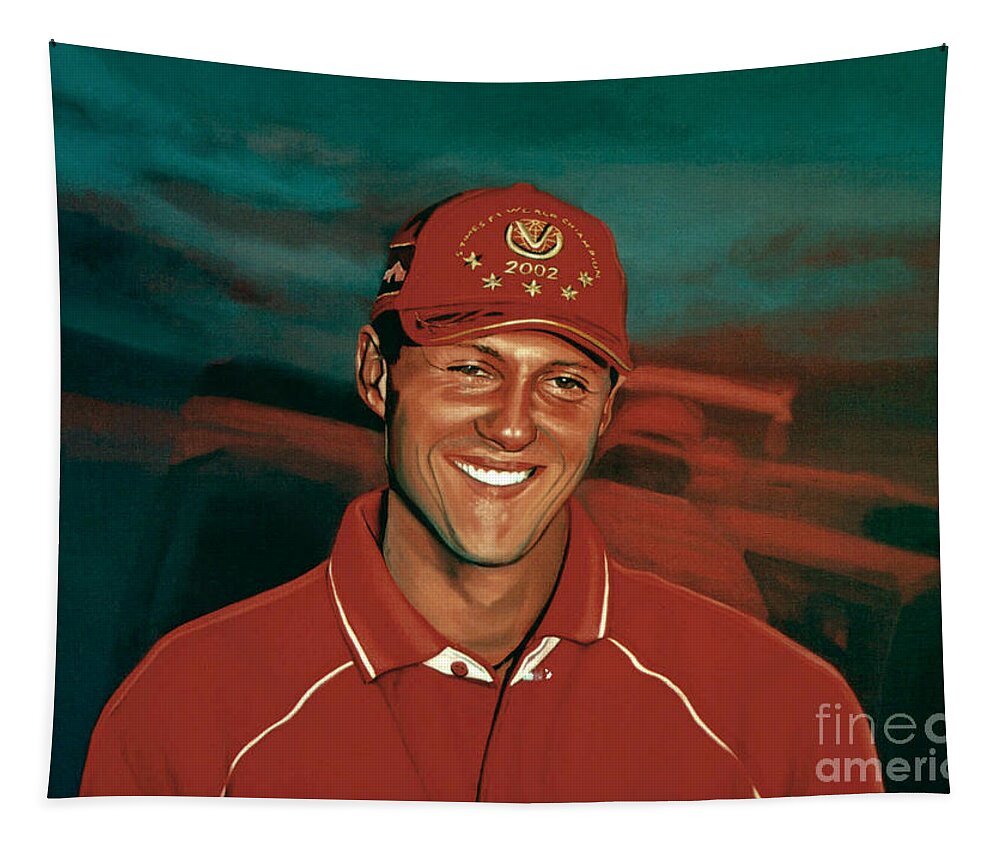 Michael Schumacher Tapestry featuring the painting Michael Schumacher by Paul Meijering