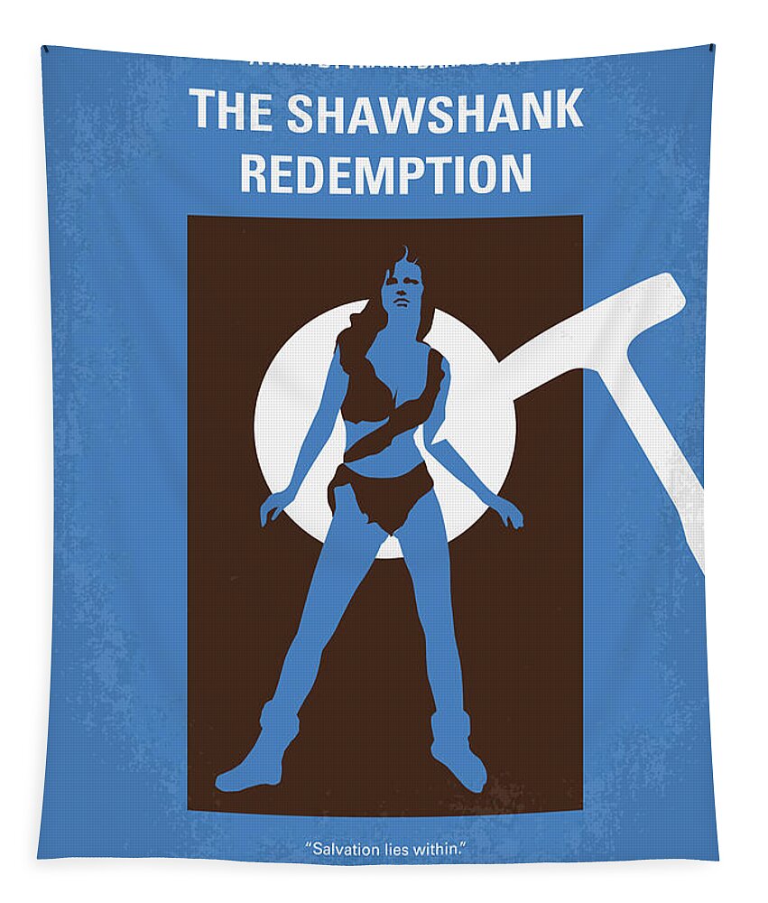 The Shawshank Redemption Tapestry featuring the digital art No246 My THE SHAWSHANK REDEMPTION minimal movie poster by Chungkong Art