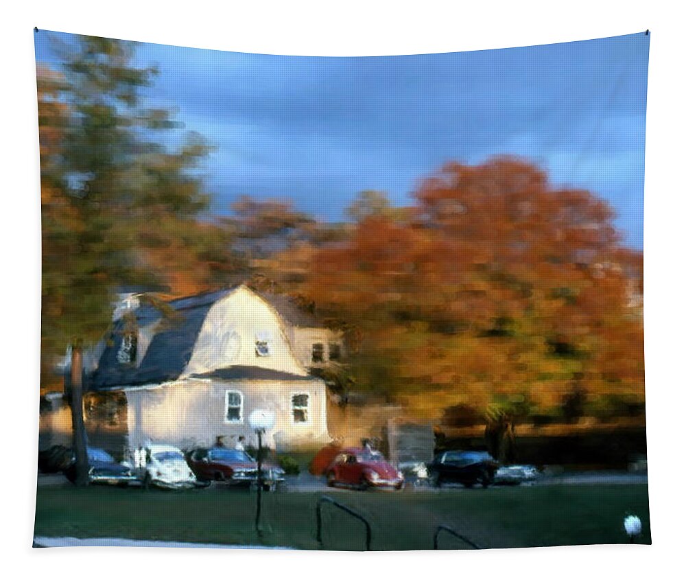 Autumn Tapestry featuring the painting Northeastern Bible College by Bruce Nutting