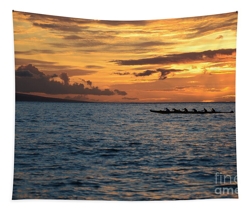 Photograph Tapestry featuring the photograph Outrigger Sunset #1 by Kelly Wade
