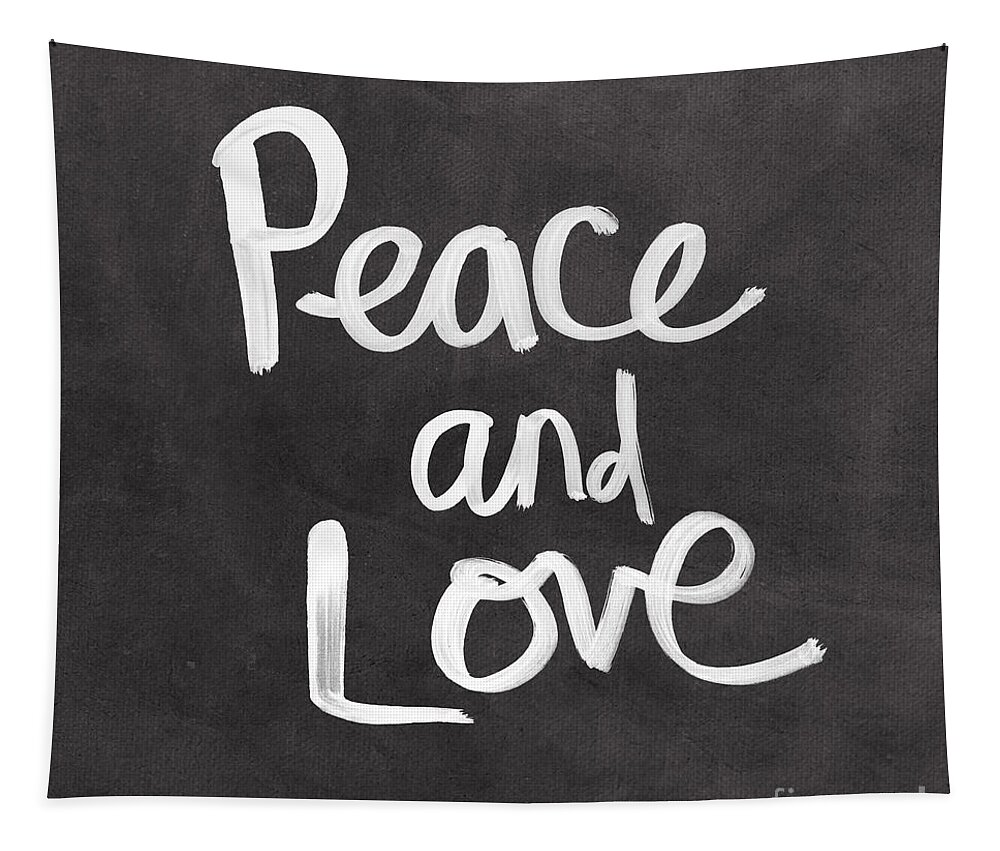 Love Tapestry featuring the mixed media Peace and Love by Linda Woods