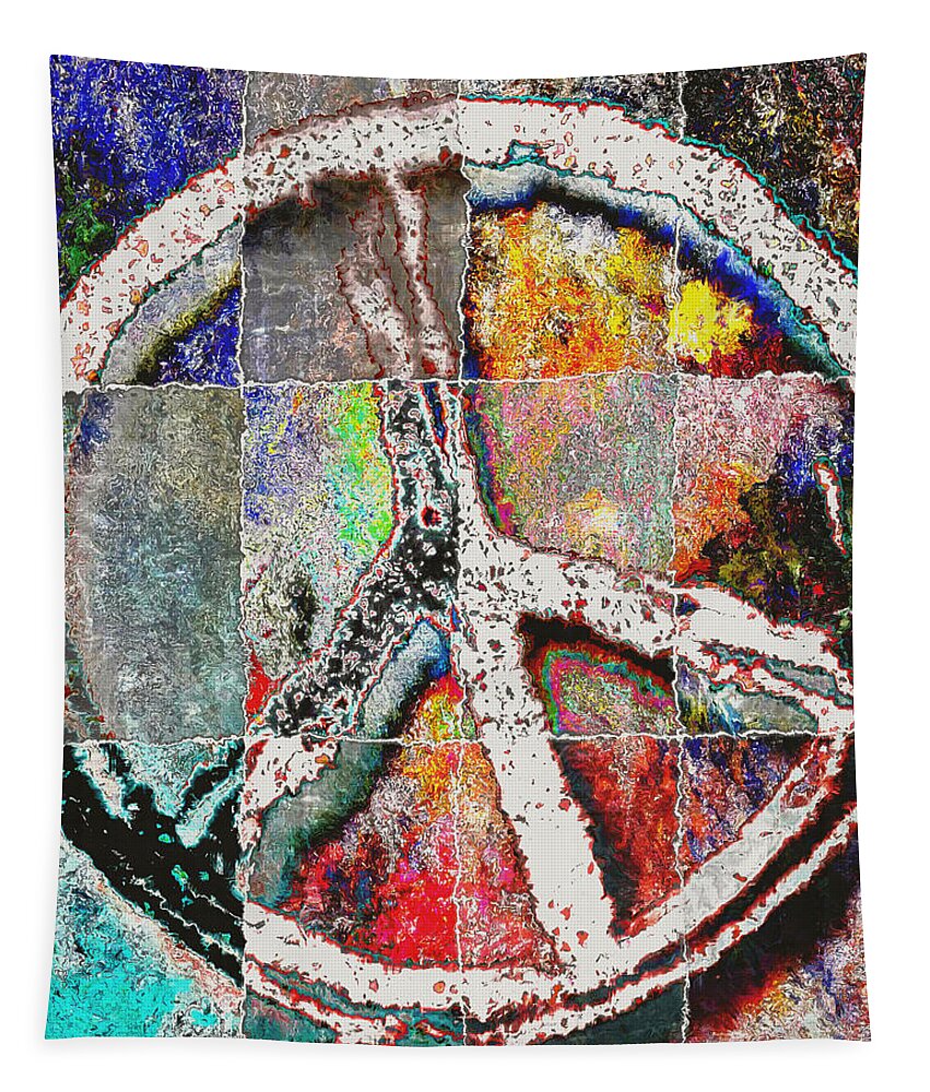 Peace Tapestry featuring the digital art Peace Now #1 by David G Paul