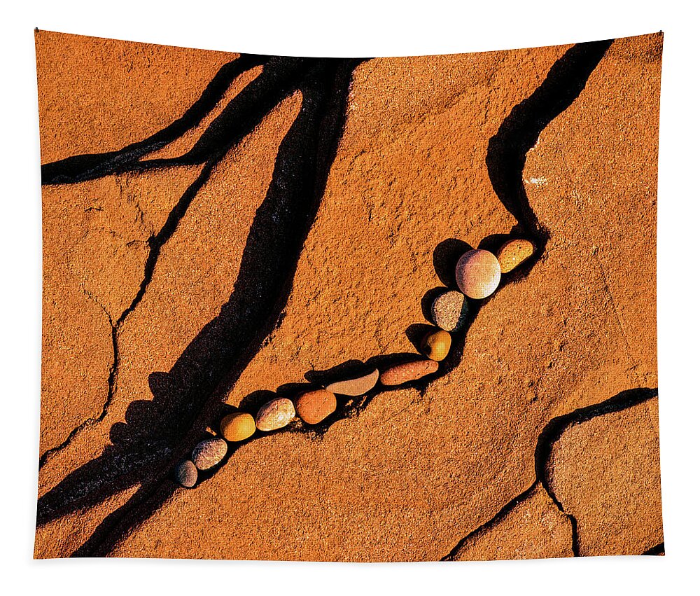 Photography Tapestry featuring the photograph Pebbles On Rocks At Shoreline, Lake #1 by Panoramic Images