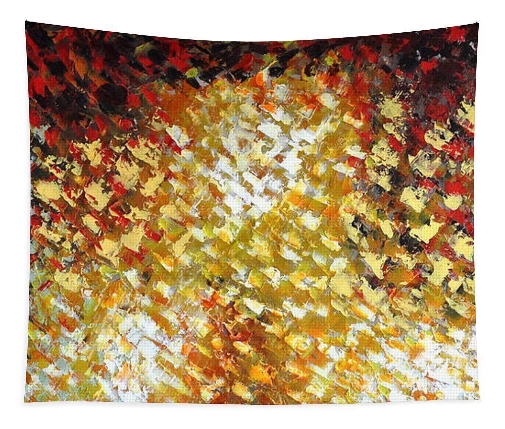 Palette Knife Tapestry featuring the painting Petals #1 by Preethi Mathialagan