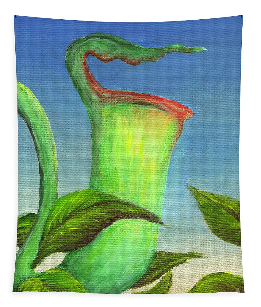 Plant Tapestry featuring the painting Pitcher Plant by Michelle Bien