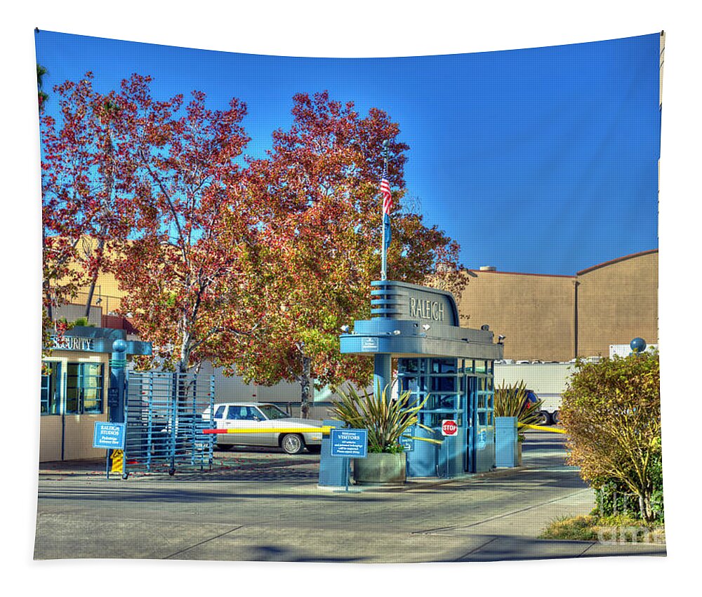 Raleigh Studios Tapestry featuring the photograph Raleigh Studios Hollywood CA Film production Stages #1 by David Zanzinger