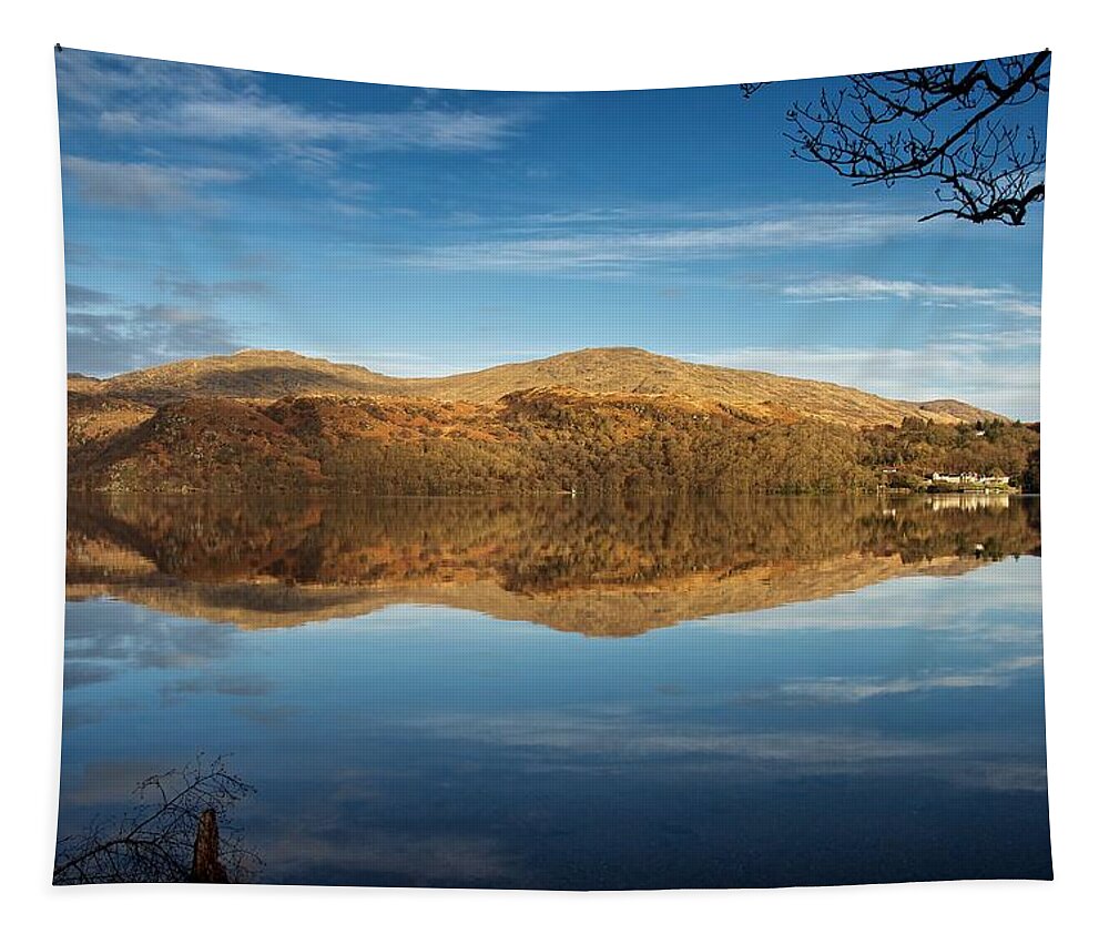 Loch Lomond Tapestry featuring the photograph Reflections on Loch Lomond #1 by Stephen Taylor