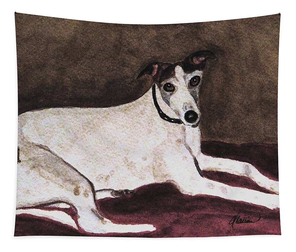 Animal Portraits Tapestry featuring the painting Resting Gracefully by Angela Davies