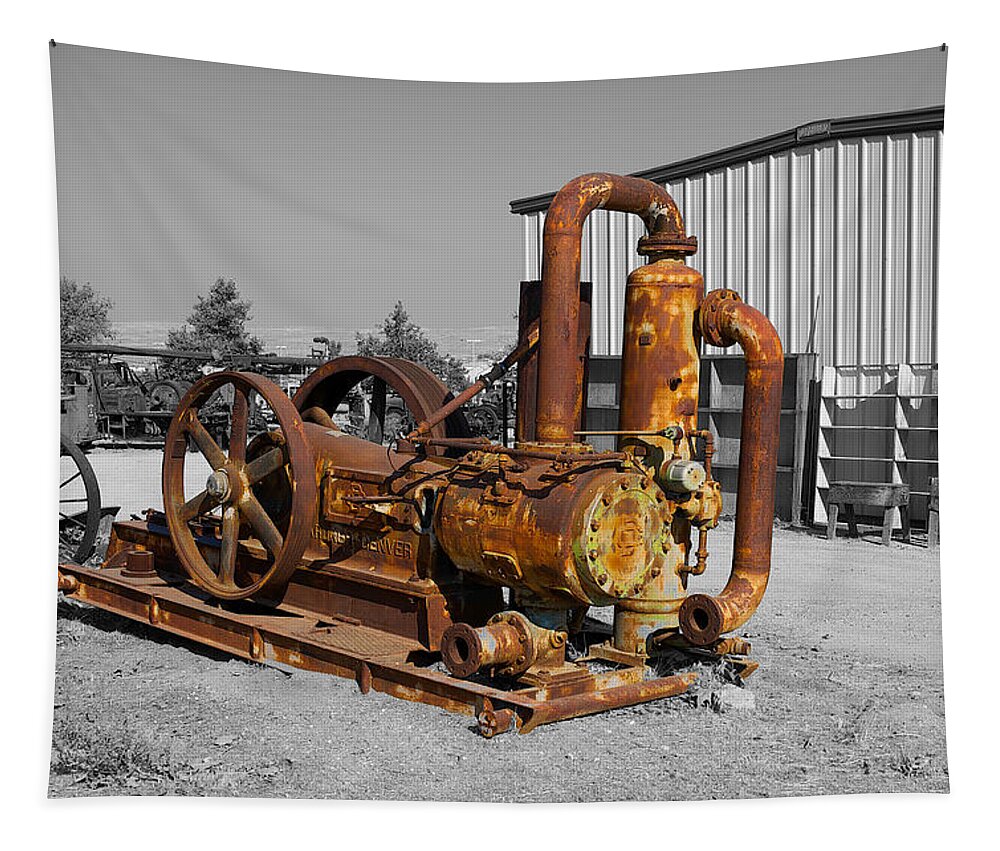 Garder Denver Pump Tapestry featuring the photograph Retired Petroleum Pump #1 by Richard J Cassato