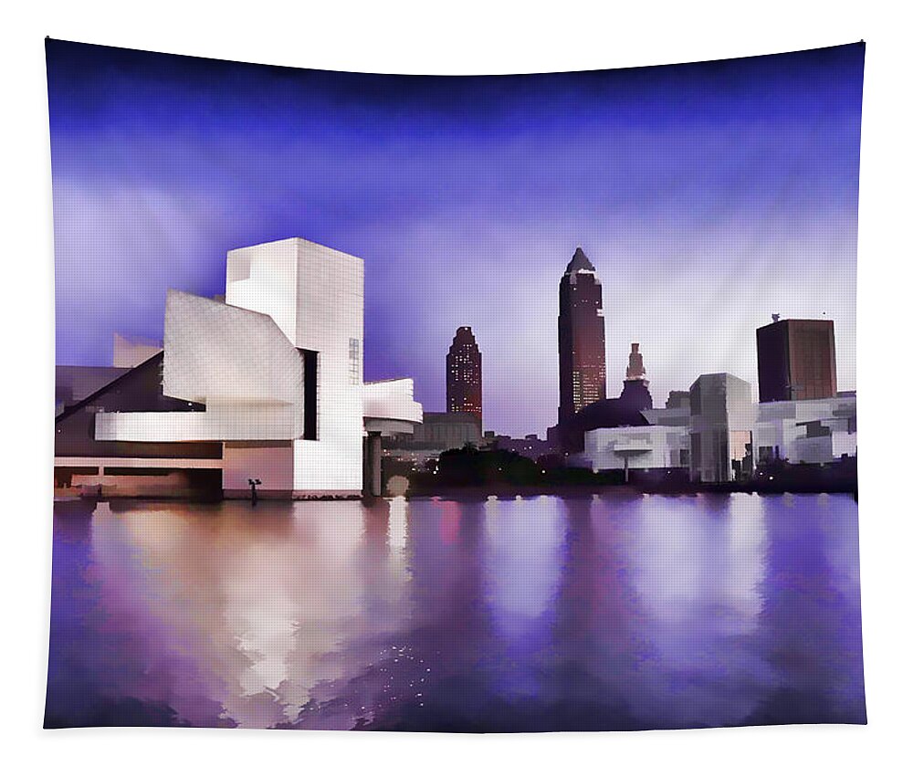 Rock N Roll Tapestry featuring the photograph Rock and Roll Hall of Fame - Cleveland Ohio - 3 #1 by Mark Madere
