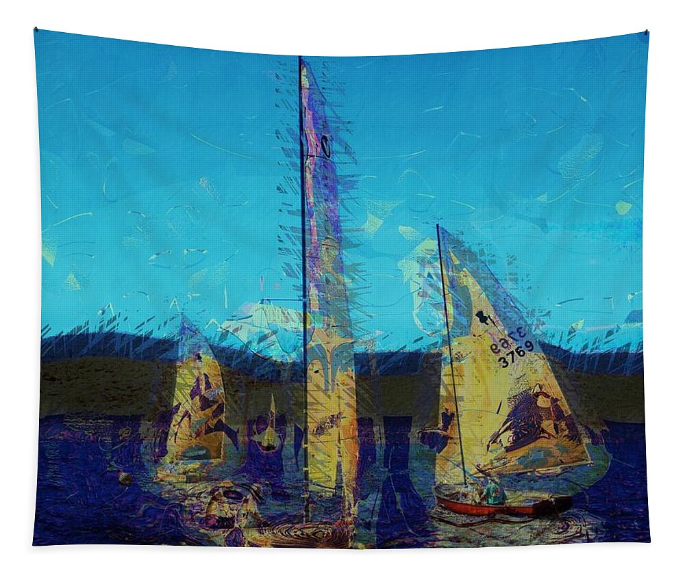 Sailing Day Regatta Tapestry featuring the photograph Sailing day #1 by Julie Lueders 