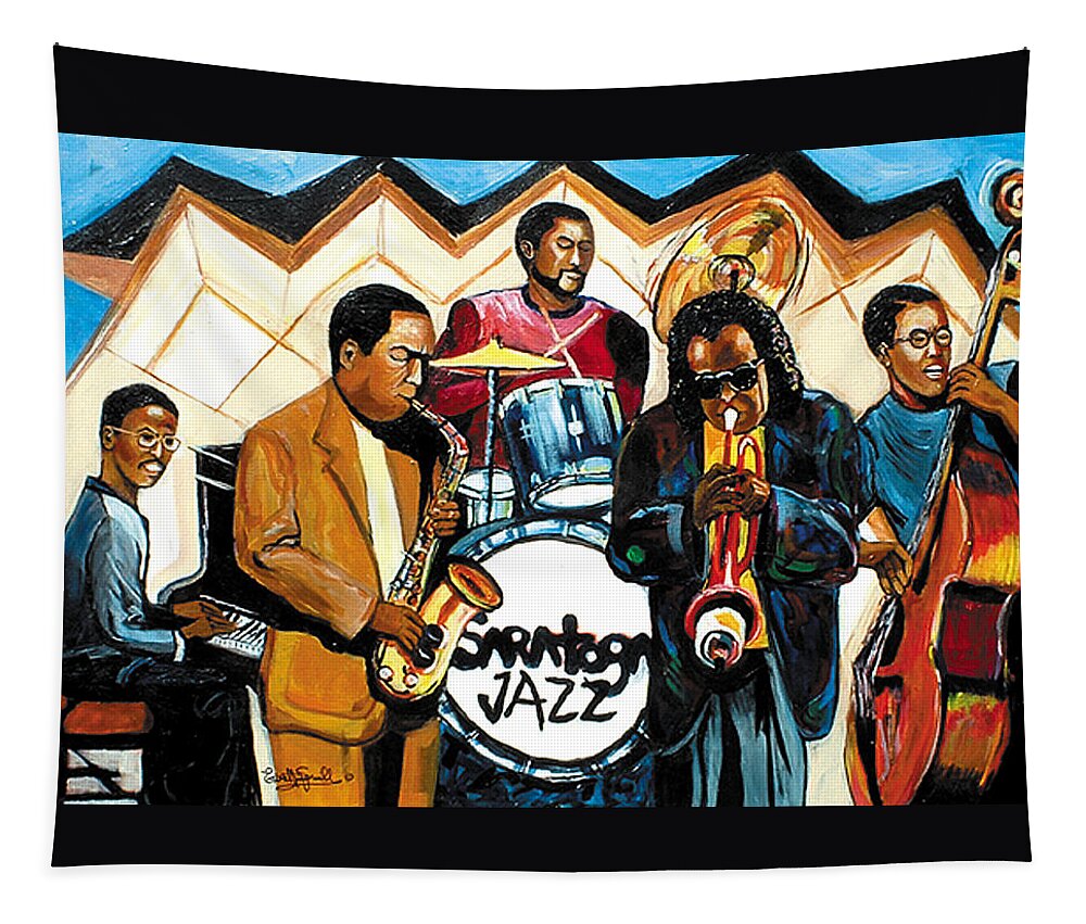 Everett Spruill Tapestry featuring the painting Saratoga Jazz by Everett Spruill