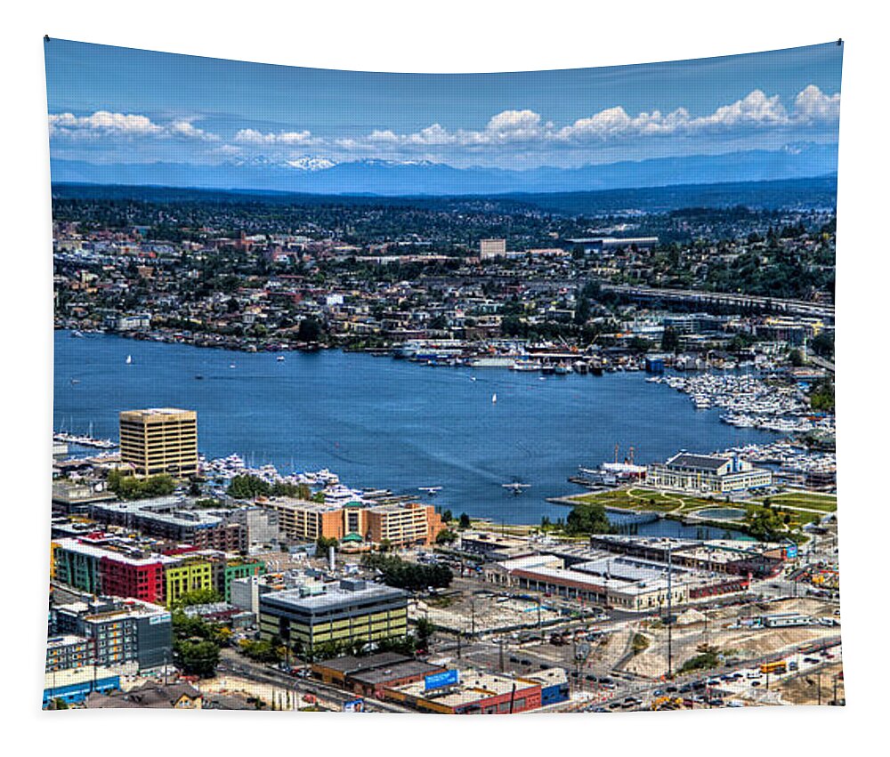 Seattle Tapestry featuring the photograph Seattle Cityscape #1 by Jonny D