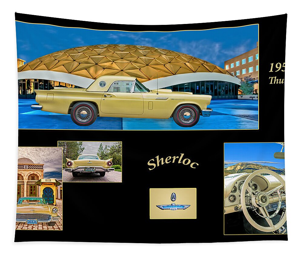 1957 Tapestry featuring the photograph 57 T-Bird by Maria Coulson