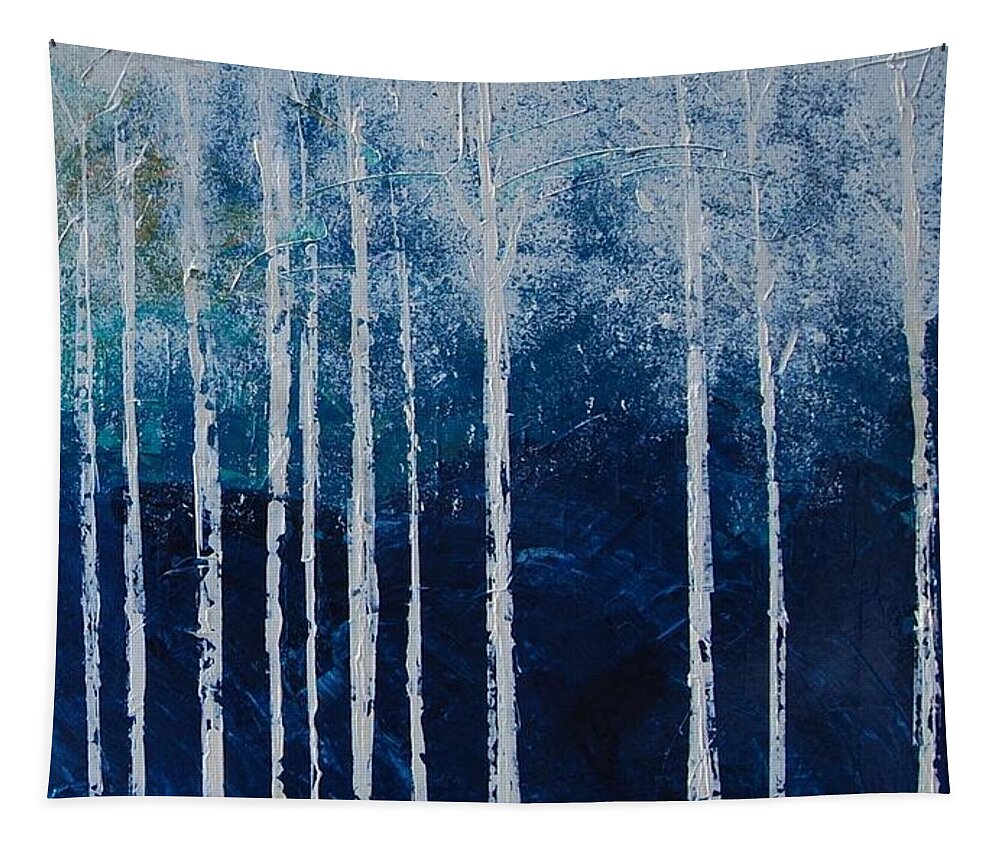 Snow Tapestry featuring the painting Shivver by Linda Bailey