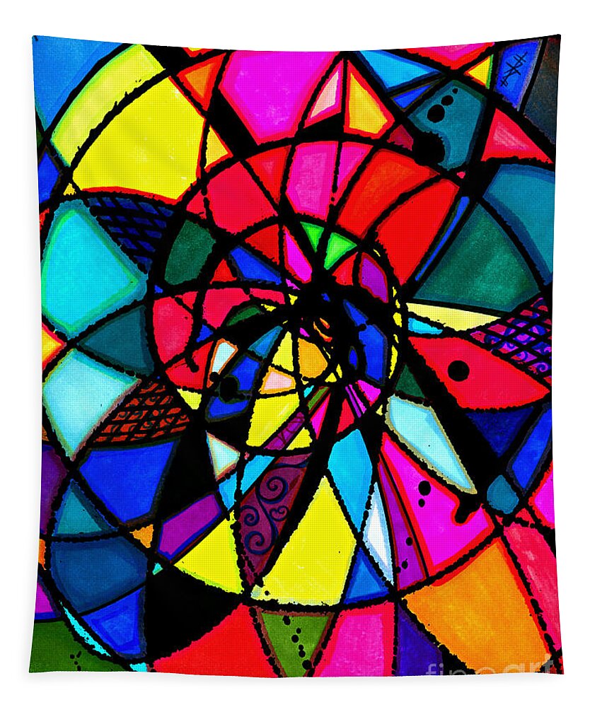 Joey Gonzalez Art Tapestry featuring the drawing Spiral by Joey Gonzalez
