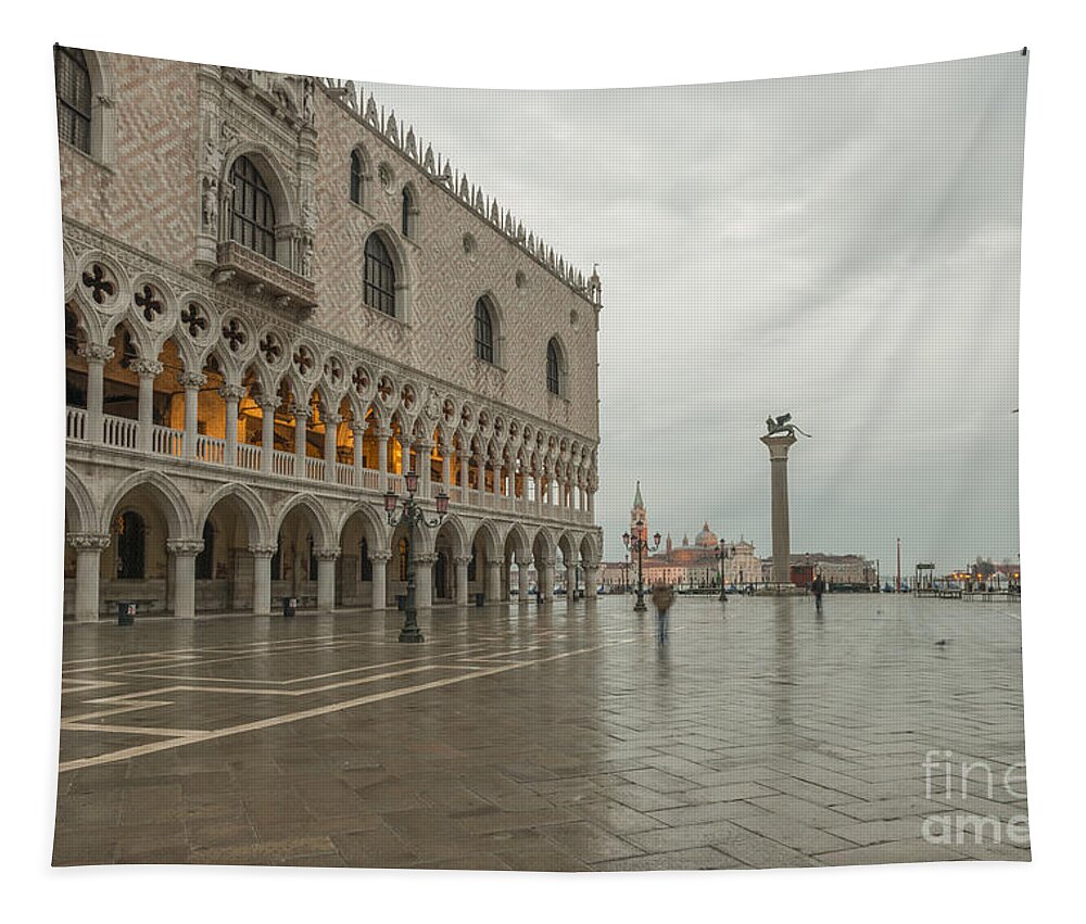 Building Tapestry featuring the photograph St Mark's square #1 by Mats Silvan