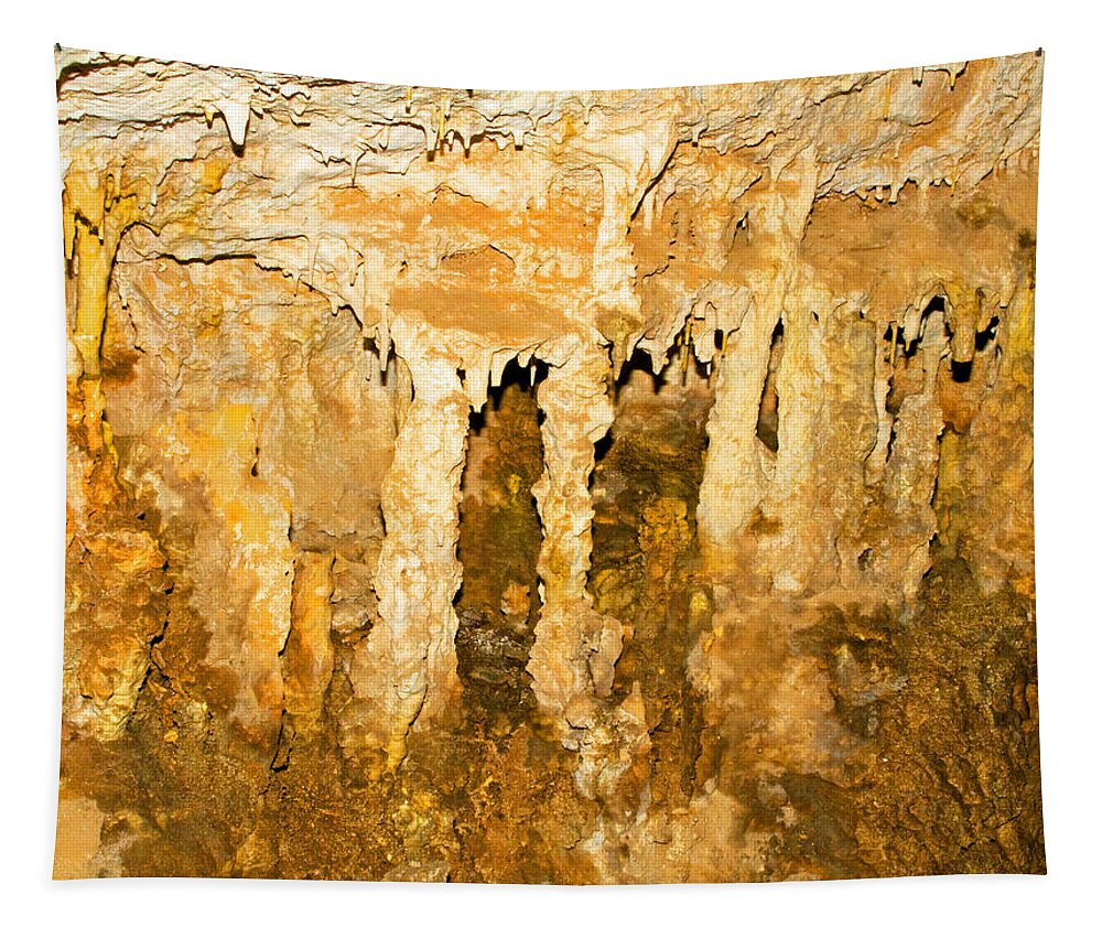 Nature Tapestry featuring the photograph Stalactite Formations In Carlsbad #1 by Millard H. Sharp